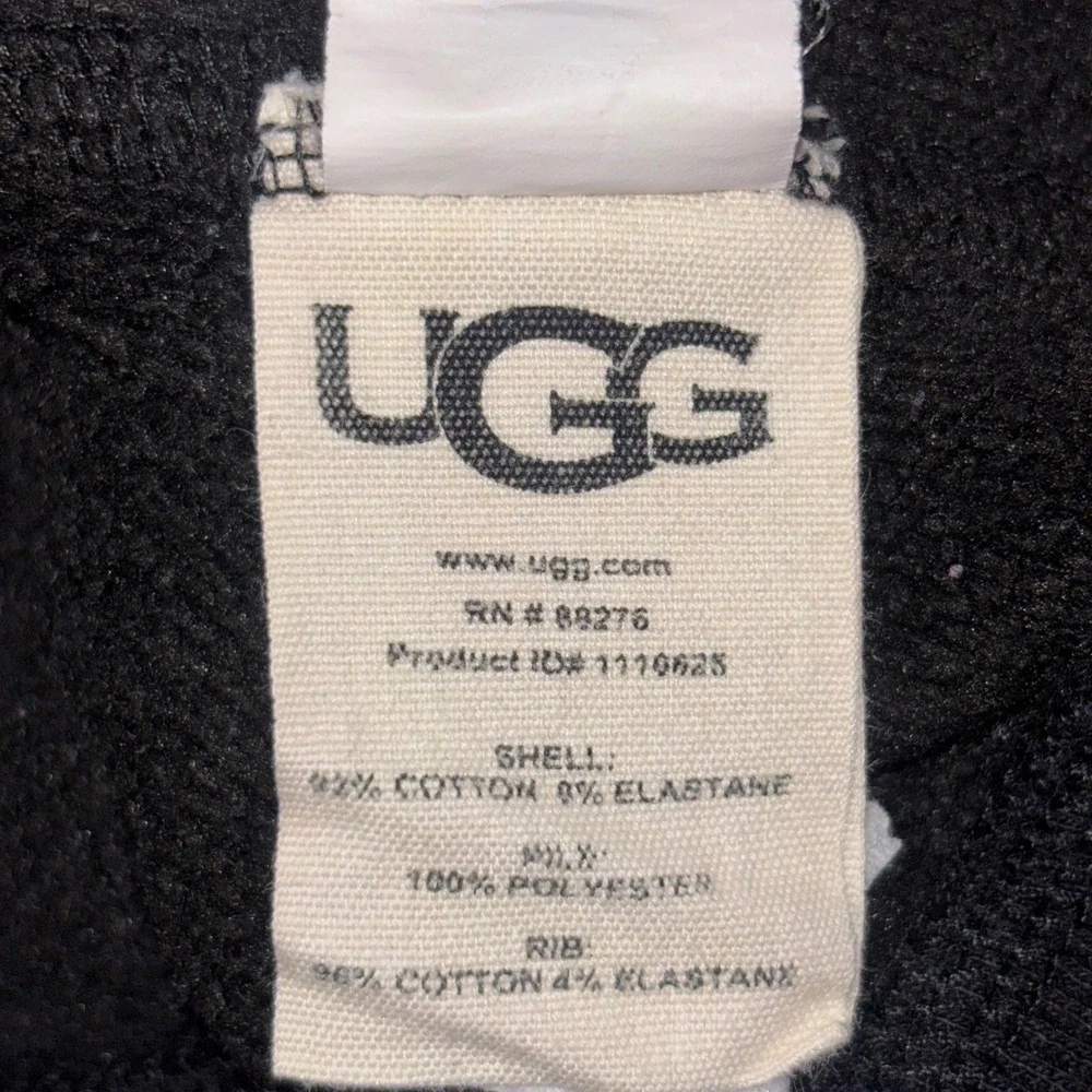 UGG Gordon Quarter-Zip Pullover Sweatshirt Mens XL Black Fleece Lined Casual.